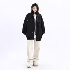 1506-1/JAA031/P51男士黑色工装牛仔外套男2026年春秋季新款百搭，男装工装外套，星座1506-1