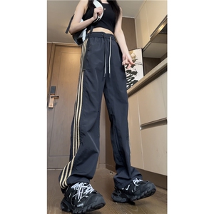 抖音品质夏季新款透气冰丝条纹宽松休闲裤B315-K24153-特p35控68图片