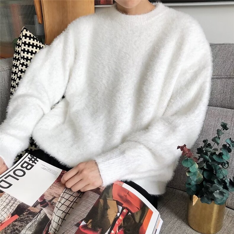 2025秋冬日系复古软糯高级感毛衣男女休闲慵懒风情侣百搭针织衫图片