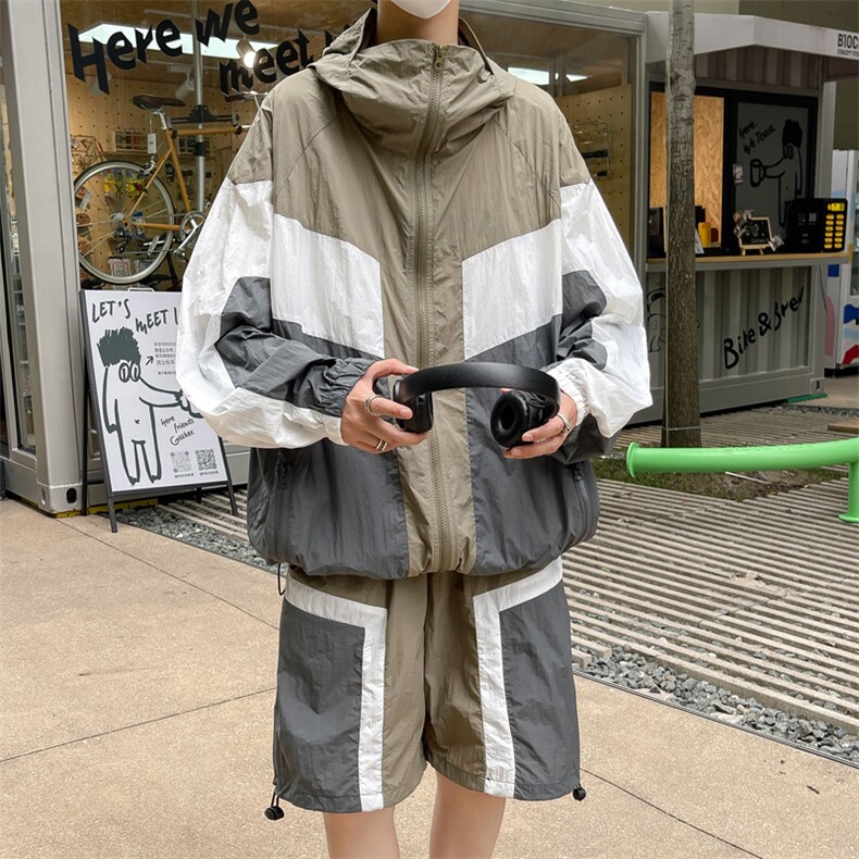 夏季连帽夹克衫防晒服套装运动风时尚防晒衣男XZ514-2-1612-P98，男装防晒衣，星座514-2(原B239)