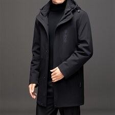 AL99022冬季男士派克服可脱卸兔毛内胆中长款风衣P560，男装皮衣，电商B360