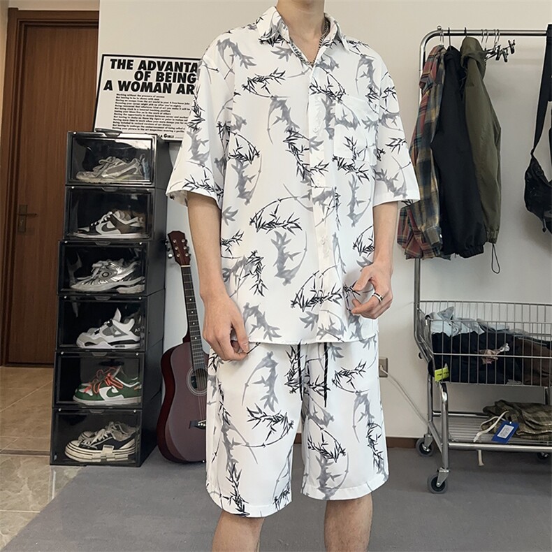 2025夏季休闲套装潮牌高街痞帅宽松休闲短袖短裤两件套TZ103-P43,男装休闲套装,电商A178