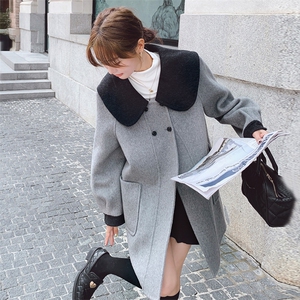 2024秋冬新款翻领羊毛外套双面呢大衣,女装双面呢大衣,千寻