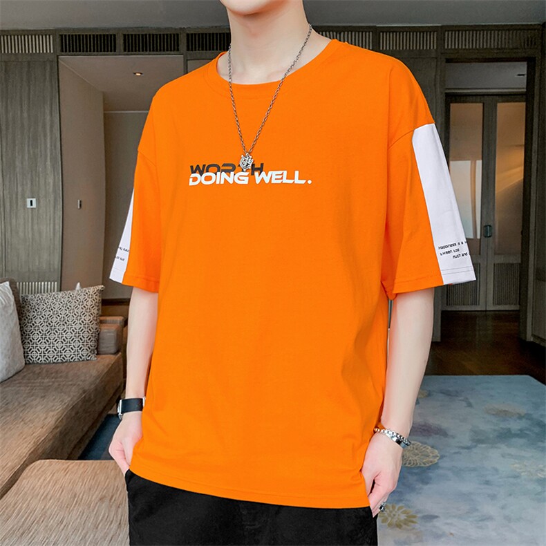 短袖t恤店主风男士圆领潮流体桖夏季印花衣服TC3010-P25,男装T恤,星座717