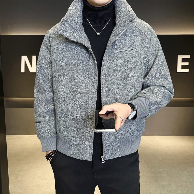 标50绒轻薄立领羽绒服男冬季2025新款毛呢外套A313-6669-P215,男装羽绒服,电商A313
