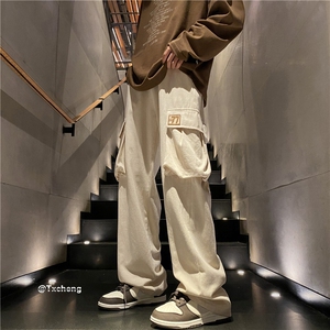 港风秋季新款大口袋工装裤INS宽松直筒休闲裤B315-K23396-p55控68图片