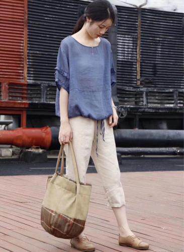 丝麻小衫，女装，依伊贝诺