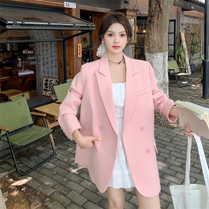 温柔风粉色甜美减龄西服女春季2025新款休闲小个子高级感西装外套图片