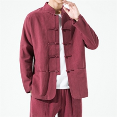 22601^风棉麻唐装外套新中式茶禅服春秋复古风衬衫居士服，男装夹克，钱塘777(原3023)