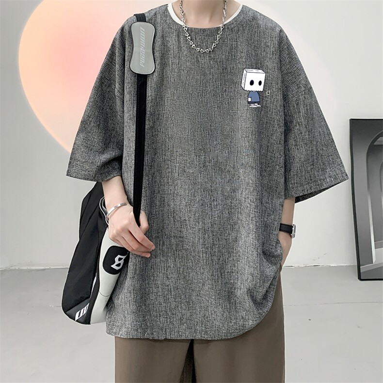 风复古亚麻短袖男棉麻t恤男半袖 ZT71400-P35图片