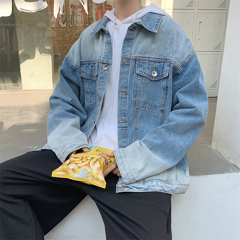 渐变色牛仔外套ins秋季韩版潮流宽松工装夹克休闲百搭W1261-P60,男装夹克,星座512-2