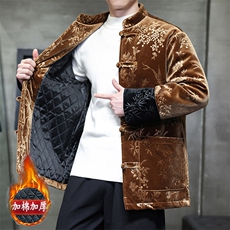 新中式棉服现货大码情侣加厚棉衣丝绒压花MY9911-P130控188，男装棉衣，电商A021