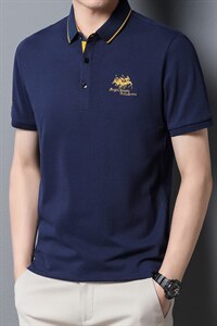 短袖T恤男夏季新款翻领商务中年男士POLO保罗衫休闲时尚男装半袖图片