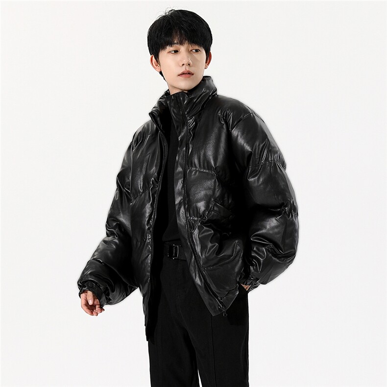 2025新款冬季立领PU皮棉服男士保暖皮衣棉衣外套XZ212-QPY027-P95,男装皮衣,星座212