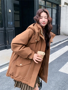韩系工装派克羽绒服女2025冬季新款高端洋气休闲保暖90白鸭绒外套图片