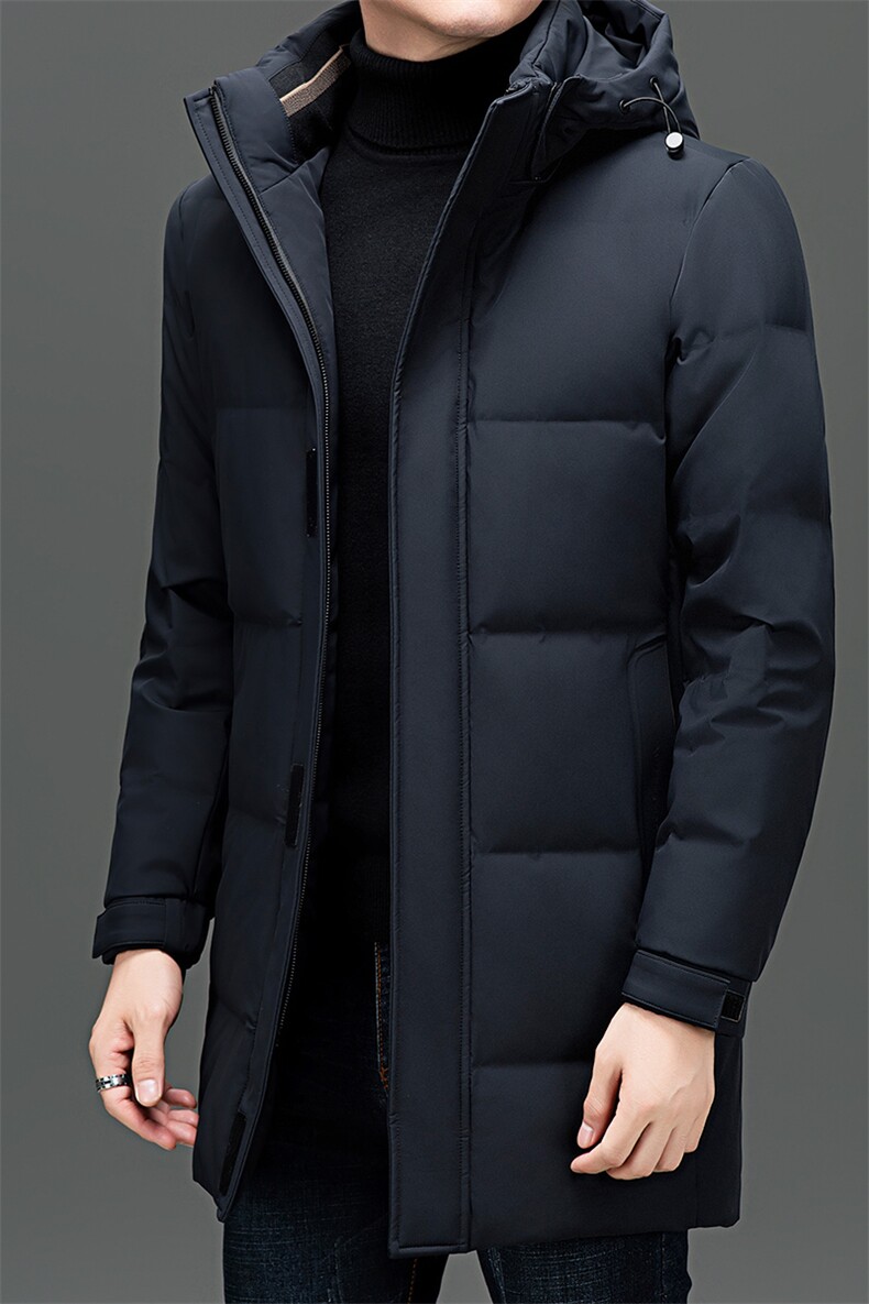 新标羽绒服男士中长款冬季新款加厚保暖连帽爸爸防寒服休闲外套,男装羽绒服,电商B212（原钱塘6029）
