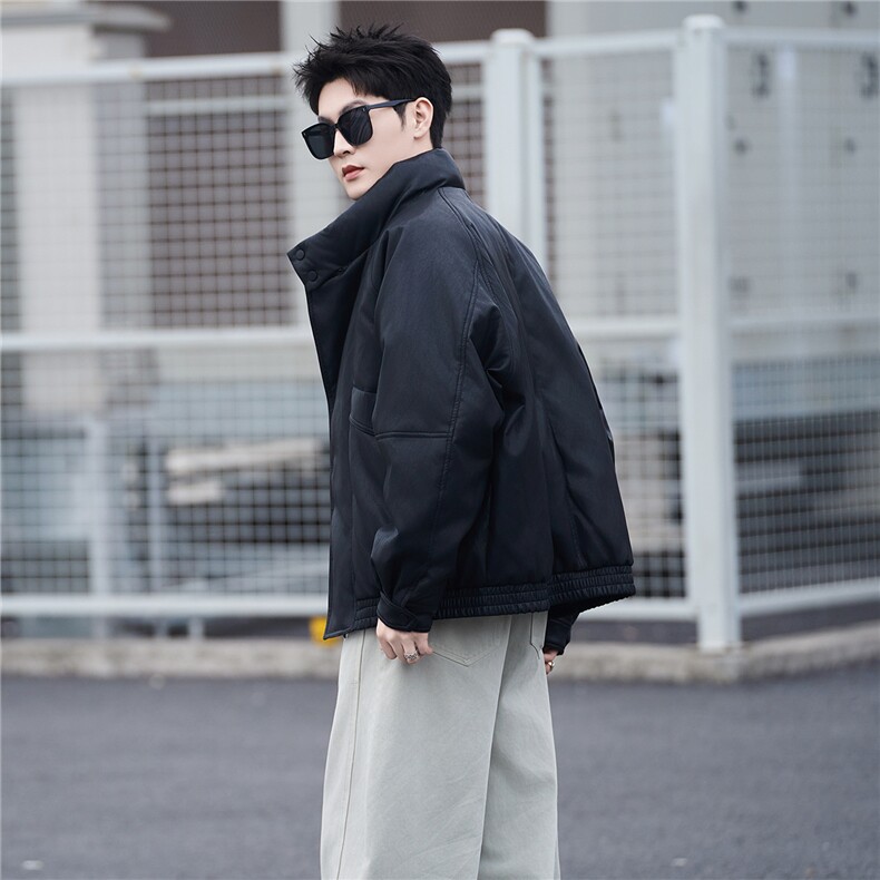 新标95绒男士羽绒服冬季2025新款皮夹克外套A313-859507-P295,男装夹克,电商A313