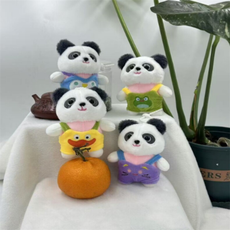 背带裤熊猫（百个起售），喜乐毛绒制造工厂