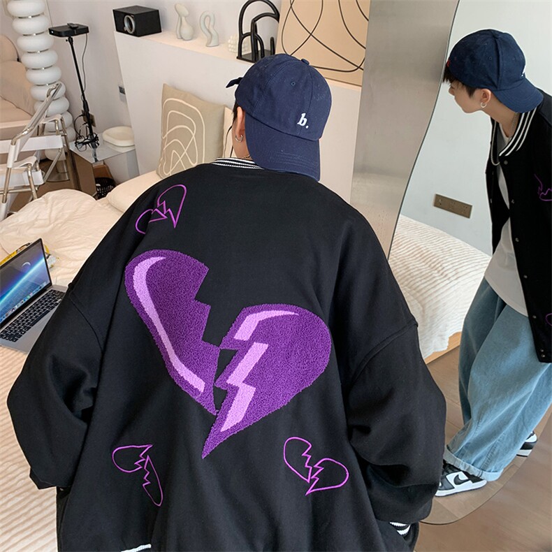春秋刺绣棒球服男ins潮牌宽松港风外套J225P65,男装夹克,星座1116-2