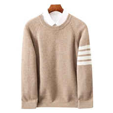 2024年秋季35%羊绒时尚都市休闲圆领长袖男款羊绒衫男装，男装羊绒开衫，狄美羊绒