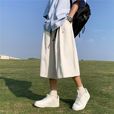 七分裤男韩版潮流贴标个性痞子帅气2023夏季新款ins短裤K4186-P32，男装休闲裤，星座412-3