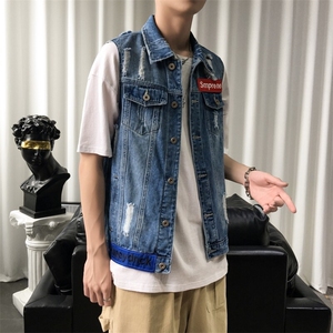 牛仔马甲男士坎肩外套背心马夹蓝色 XZ1112-816-P55图片