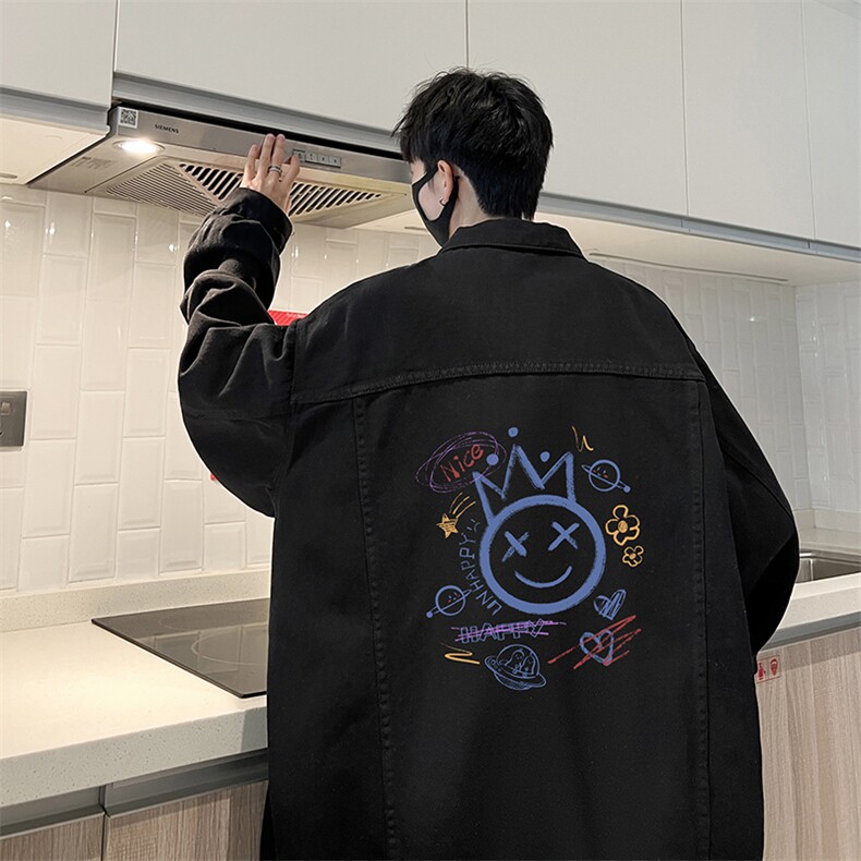 牛仔夹克男大码牛仔外套男茄克NJ77180-P60加绒款-P75,男装夹克,电商A040