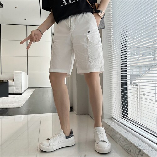 夏季新款5五裤短裤子男士薄款韩版潮流弹力四分休闲修身中裤马裤图片