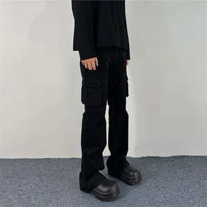1506-1/NK551/P46大口袋工装裤男女潮牌美式高街修身显瘦微喇叭裤图片