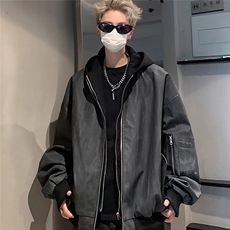 春秋季潮牌立领运动街头卫衣男女复古设计感情侣夹克外套，男装夹克，星座506A