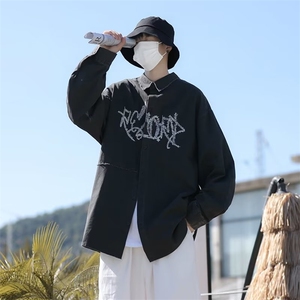 韩版宽松翻领垂感bf衬衫秋季新款小众设计感外套男 W3475-P38图片