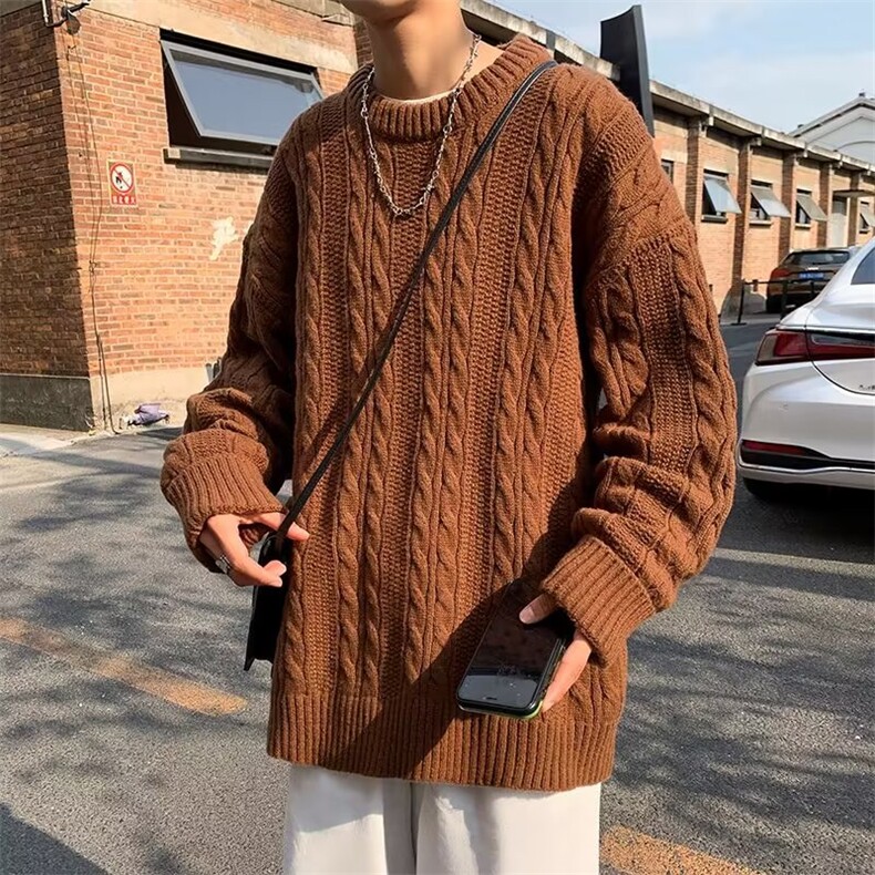 美式街头设计感圆领毛衣男慵懒风休闲针织衫M5558P50,男装针织衫/毛衣,星座1116-2