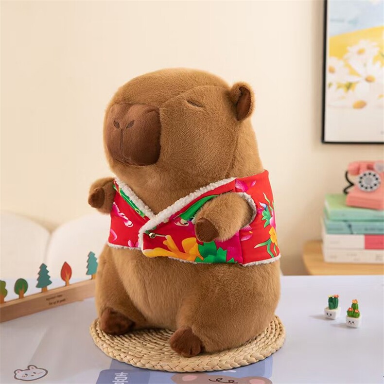 大花袄水豚，伯仟合毛绒玩具