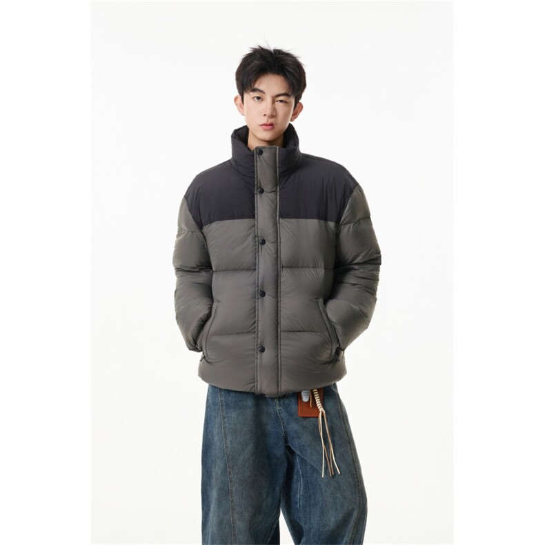 90%绒新标有报告立领撞色韩版宽松羽绒服外套Y988/P350现货,男装羽绒服,星座202