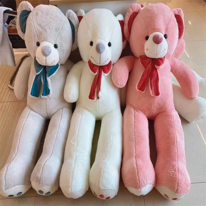 爆款毛绒丝带熊可爱精品卡通熊猫公仔安抚抱抱熊玩具送人生日礼物，强强毛绒玩具