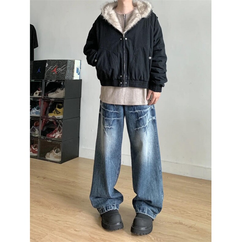 有货冬季座山雕毛领连帽棉服外套男美式复古保暖棉衣M61044-p142,男装棉衣,星座1008