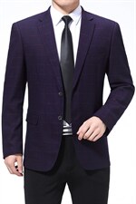 爸爸纯色休闲西服男春秋季新款商务免烫小西装外套中年男修身便服，男装西服，电商B212（原钱塘6029）