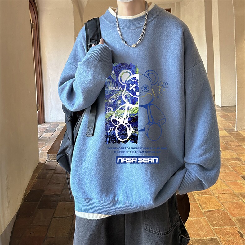 控78假两件毛衣男大码加绒针织衫男毛线衣M80290-P55加绒P70,男装针织衫/毛衣,电商A040