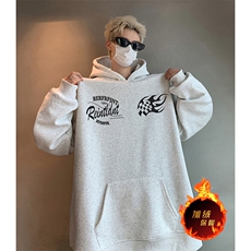 抖音得物供货提供视频秋冬重磅美式宽松织带连帽卫衣04188，男装卫衣，电商A486