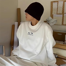 秋季德绒半高领长袖T恤男款美式潮牌休闲cleanfit宽松打底衫卫衣，男装T恤，星座1210-1