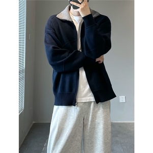 1506-1/JH511/P65撞色翻领工装教练夹克日系复古高级感图片