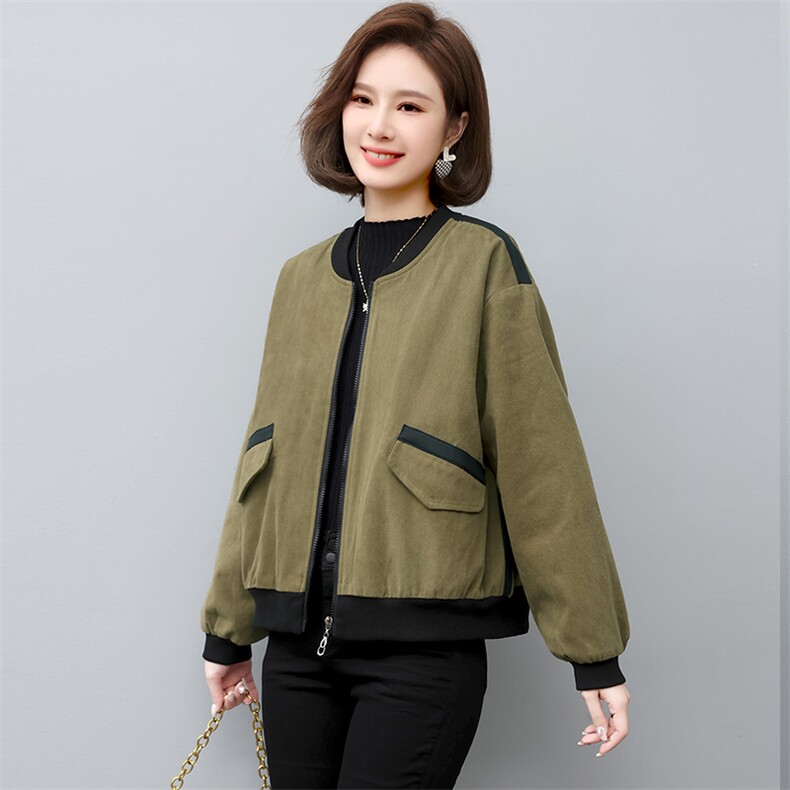 夹棉短外套女2022新款冬季加厚棒球服秋冬款妈妈夹克服,女装棉衣/棉服,忆绮罗