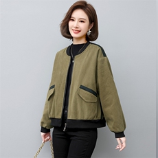夹棉短外套女2022新款冬季加厚棒球服秋冬款妈妈夹克服，女装棉衣/棉服，忆绮罗