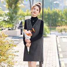 大量现货过年气质套装女装2026新款秋冬装两件套连衣裙，女装套装/套裙，芭米依尚