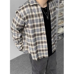 春季男女装韩版批新款发休闲格子打底长袖衬衫上衣外套 CS326图片