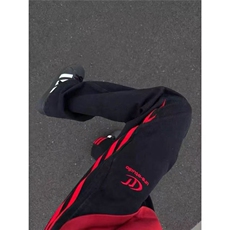 网图！现货！三条杠条纹拼接黑红撞色牛仔裤XZ503-22110特P40控78，男装牛仔裤，星座503-1