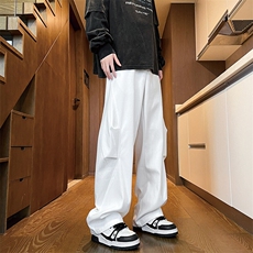 8XL-M春季弯刀裤工装裤子男美式高街马吉拉西裤阔腿直筒KZ009P58，男装休闲裤，电商B312