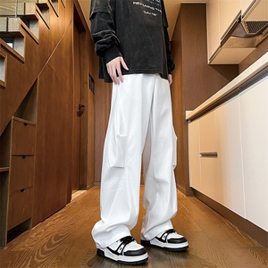 8XL-M春季弯刀裤工装裤子男美式高街马吉拉西裤阔腿直筒KZ009P58