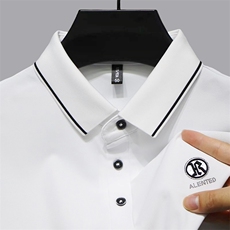 夏季纯色Polo衫商务休闲体恤半袖翻领上衣服高端新款男士短袖T恤，男装Polo衫，电商B212（原钱塘6029）