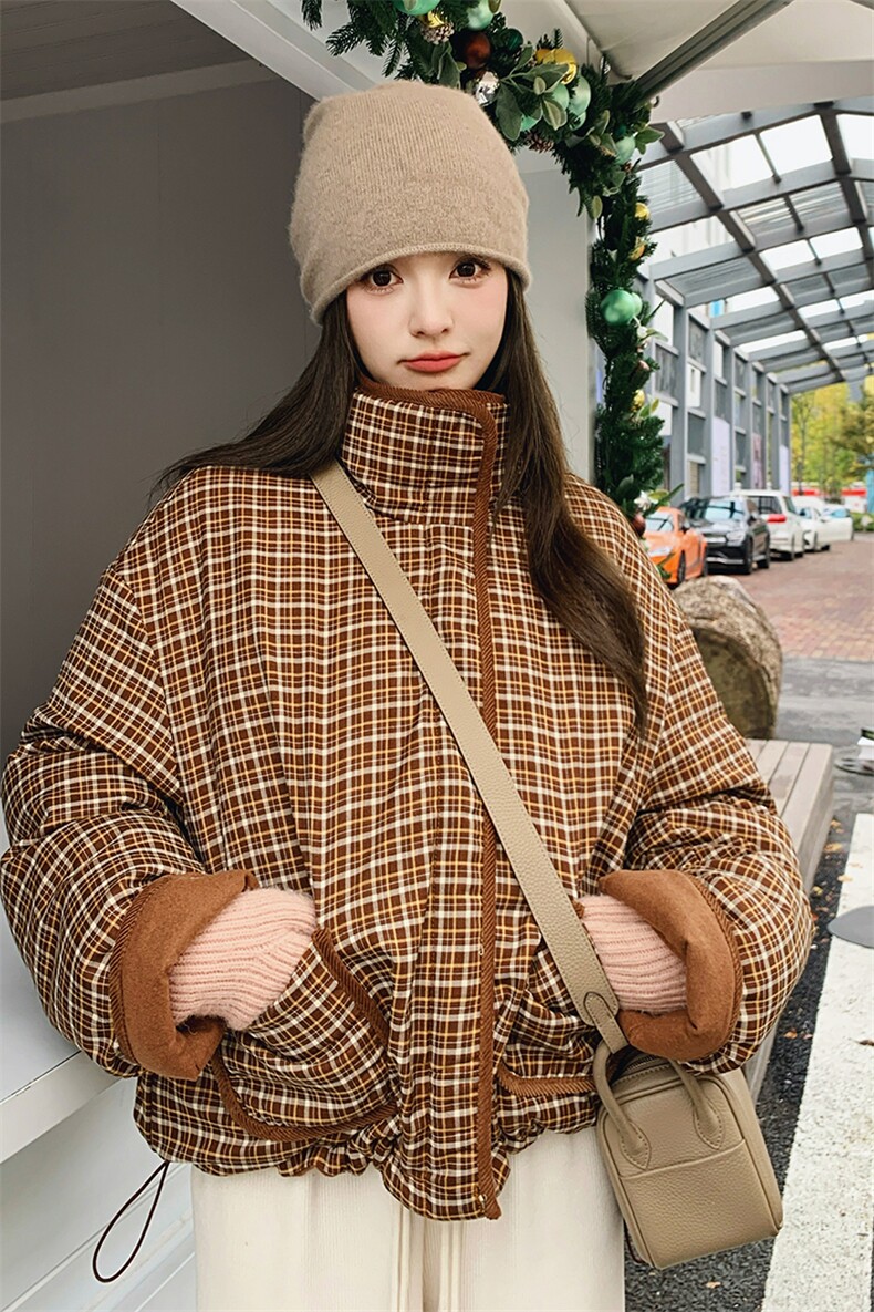 2025冬季新款羽绒服两面穿外套时尚休闲203-8826-P325-K418,女装羽绒服,浪娴服饰